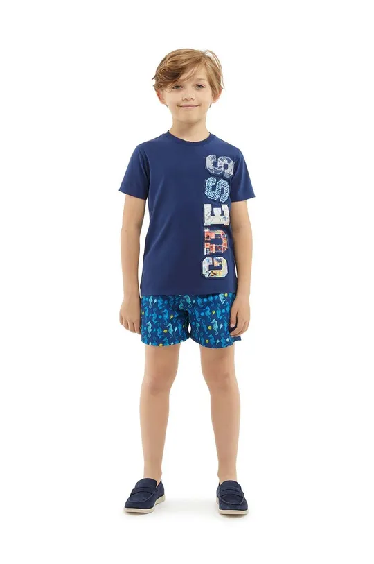 σκούρο μπλε Παιδικό βαμβακερό μπλουζάκι Guess Για αγόρια