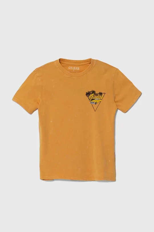помаранчевий Дитяча бавовняна футболка Guess Для хлопчиків