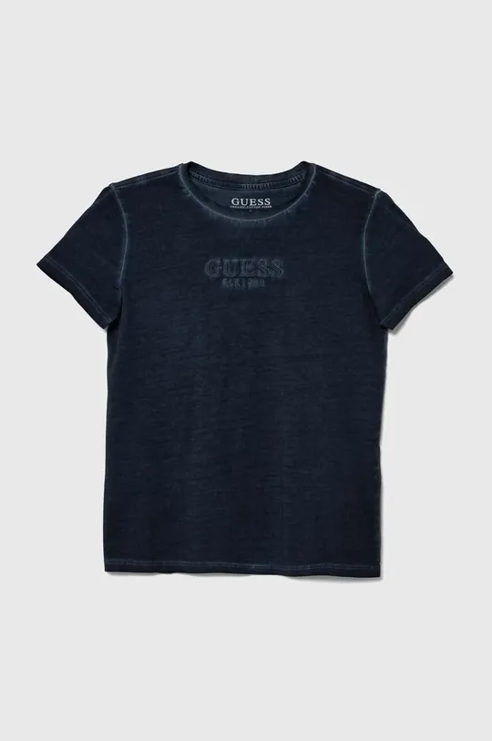 granatowy Guess t-shirt bawełniany dziecięcy Chłopięcy