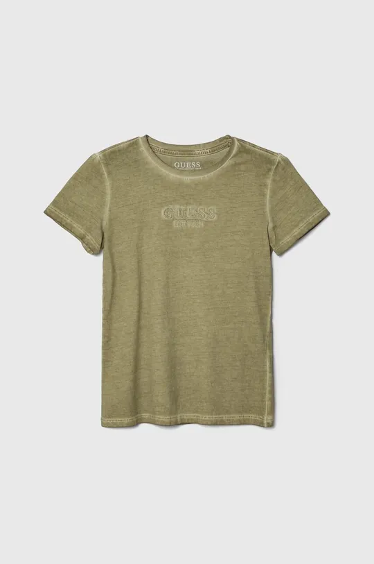 zielony Guess t-shirt bawełniany dziecięcy Chłopięcy