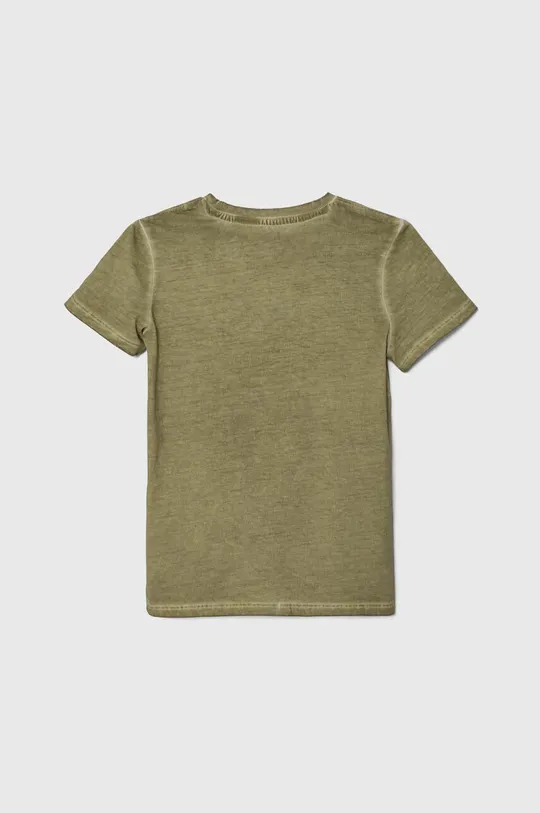 Otroška bombažna kratka majica Guess zelena