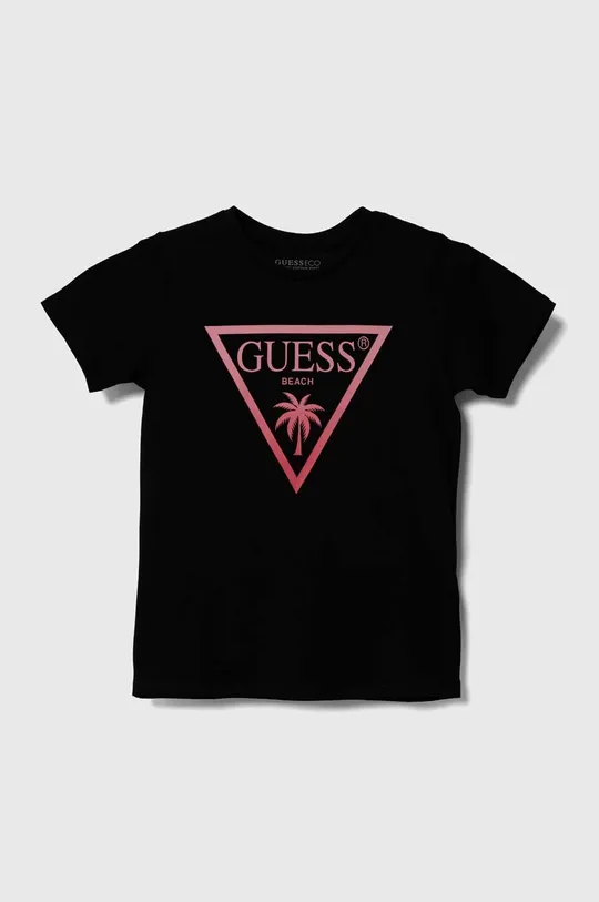 czarny Guess t-shirt dziecięcy Chłopięcy