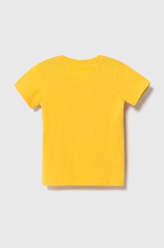 Βαμβακερό μπλουζάκι Guess κίτρινο