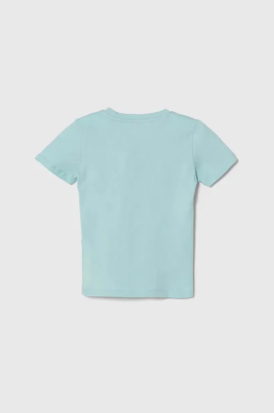 Хлопковая футболка Guess голубой