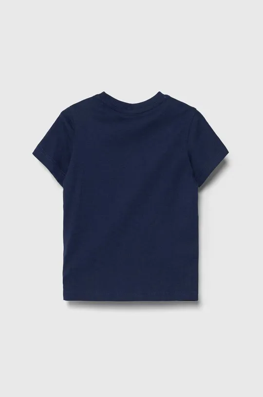 Дитяча бавовняна футболка Guess темно-синій