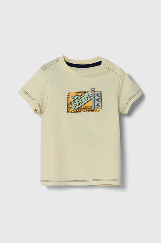 κίτρινο Παιδικό βαμβακερό μπλουζάκι Guess Για αγόρια