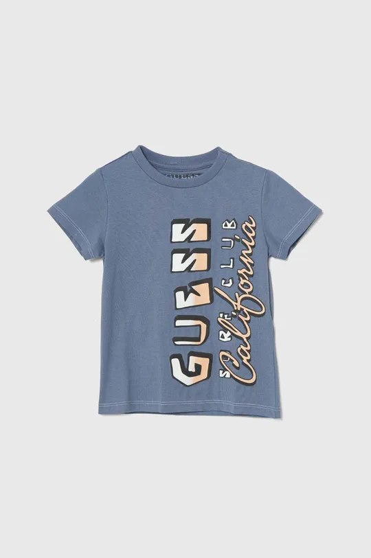 голубой Детская хлопковая футболка Guess Для мальчиков