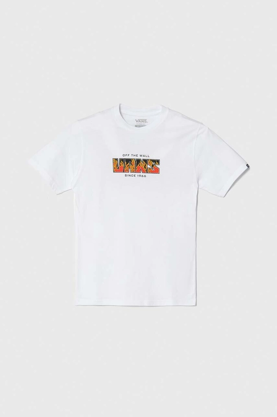 biały Vans t-shirt bawełniany dziecięcy DIGI FLAMES SS Chłopięcy