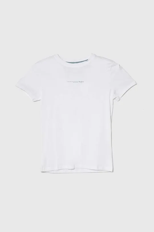 білий Дитяча бавовняна футболка Pepe Jeans DAVIDE TEE Для хлопчиків