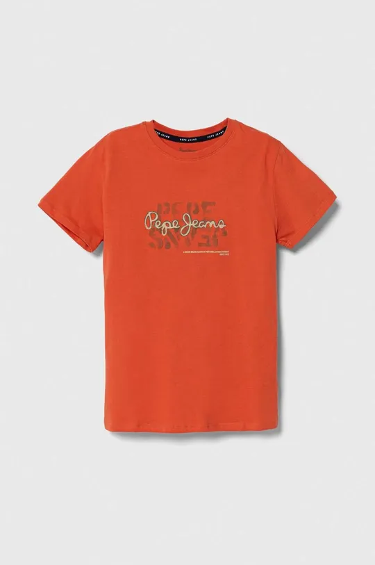 πορτοκαλί Παιδικό βαμβακερό μπλουζάκι Pepe Jeans RICHARD Για αγόρια