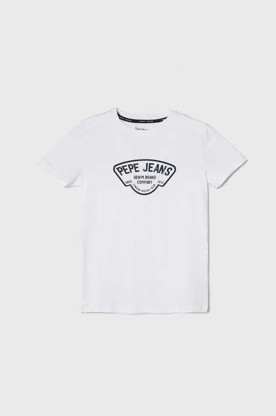 белый Детская хлопковая футболка Pepe Jeans REGEN Для мальчиков