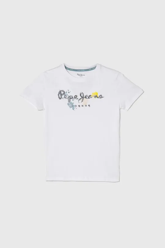 bela Otroška bombažna kratka majica Pepe Jeans REDELL Fantovski