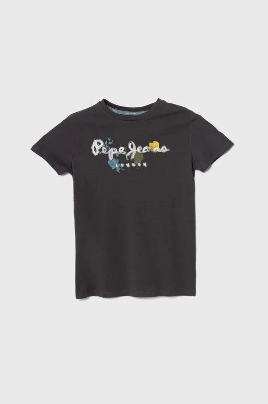 серый Детская хлопковая футболка Pepe Jeans REDELL Для мальчиков