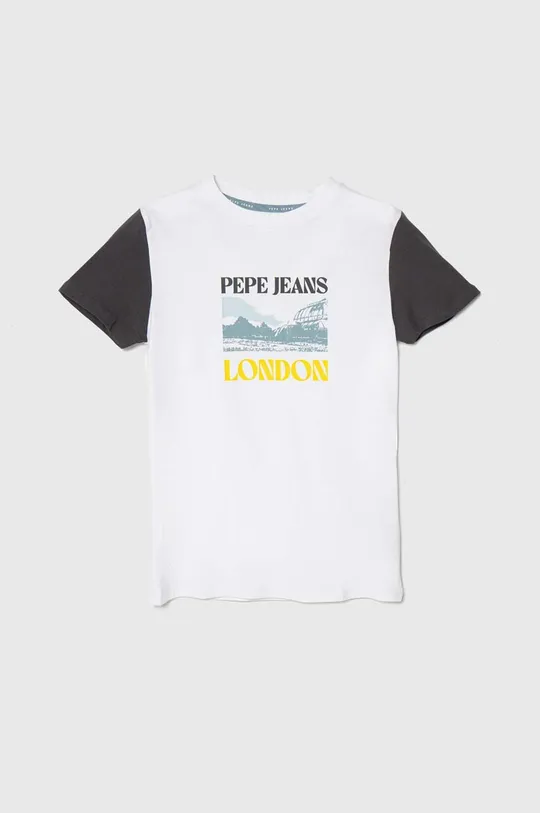 білий Дитяча бавовняна футболка Pepe Jeans RICK Для хлопчиків