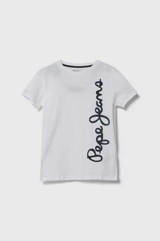 biały Pepe Jeans t-shirt bawełniany dziecięcy WALDO Chłopięcy