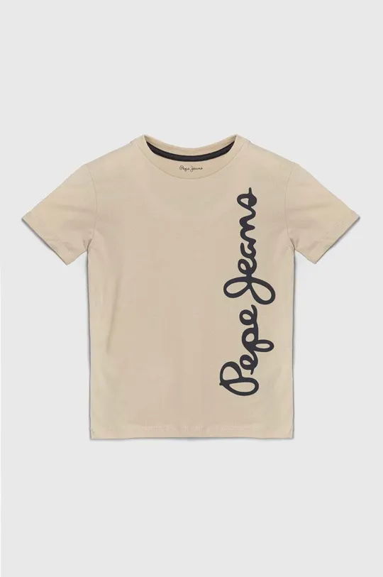 бежевый Детская хлопковая футболка Pepe Jeans WALDO Для мальчиков