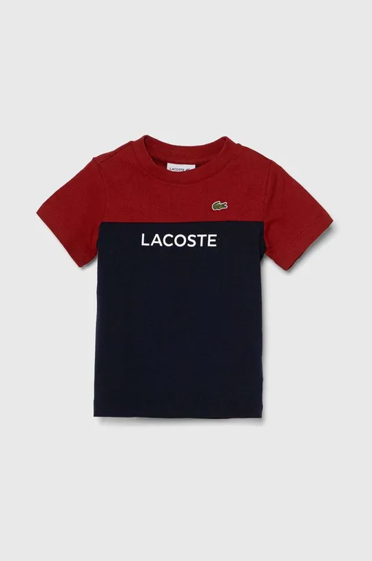 тёмно-синий Детская хлопковая футболка Lacoste Для мальчиков