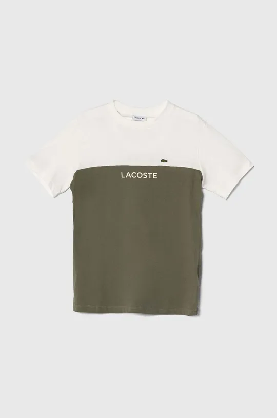 zelená Detské bavlnené tričko Lacoste Chlapčenský