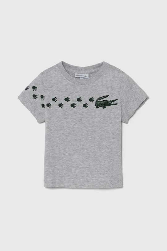 szary Lacoste t-shirt bawełniany dziecięcy Chłopięcy