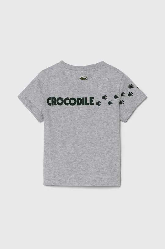 Otroška bombažna kratka majica Lacoste siva