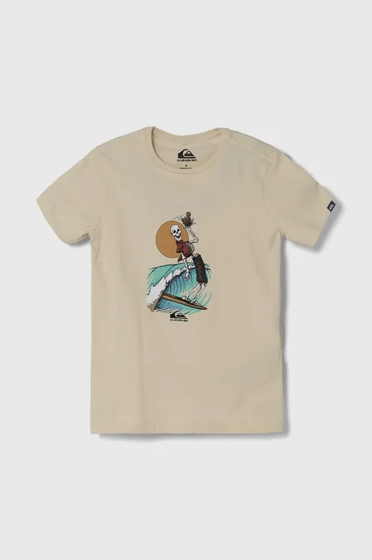 beżowy Quiksilver t-shirt bawełniany dziecięcy NEVERENDINGSURF Chłopięcy