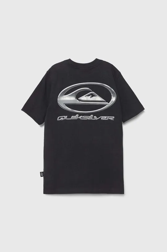 Παιδικό βαμβακερό μπλουζάκι Quiksilver CHROME LOGO μαύρο