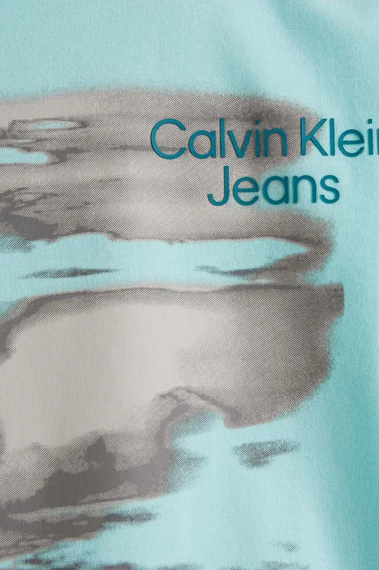 modra Otroška bombažna kratka majica Calvin Klein Jeans