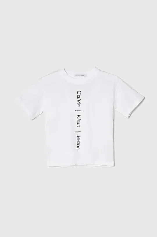 білий Дитяча бавовняна футболка Calvin Klein Jeans Для хлопчиків