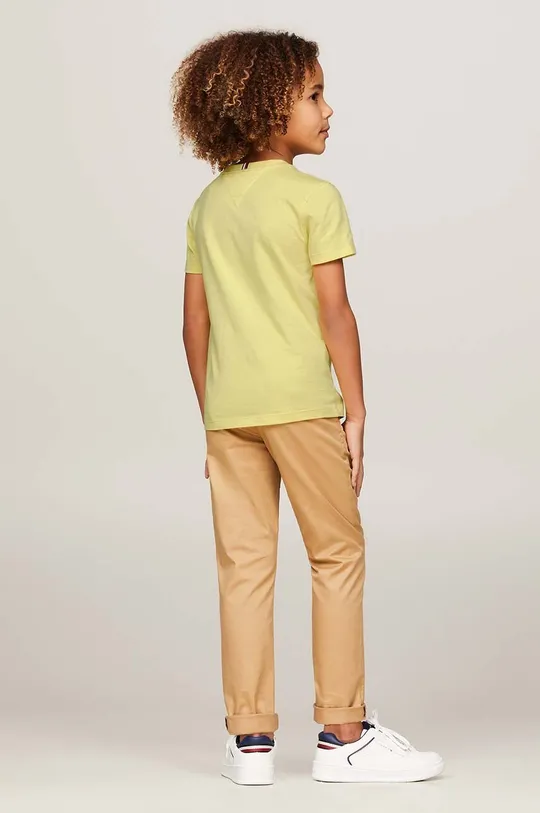 rumena Otroška bombažna kratka majica Tommy Hilfiger