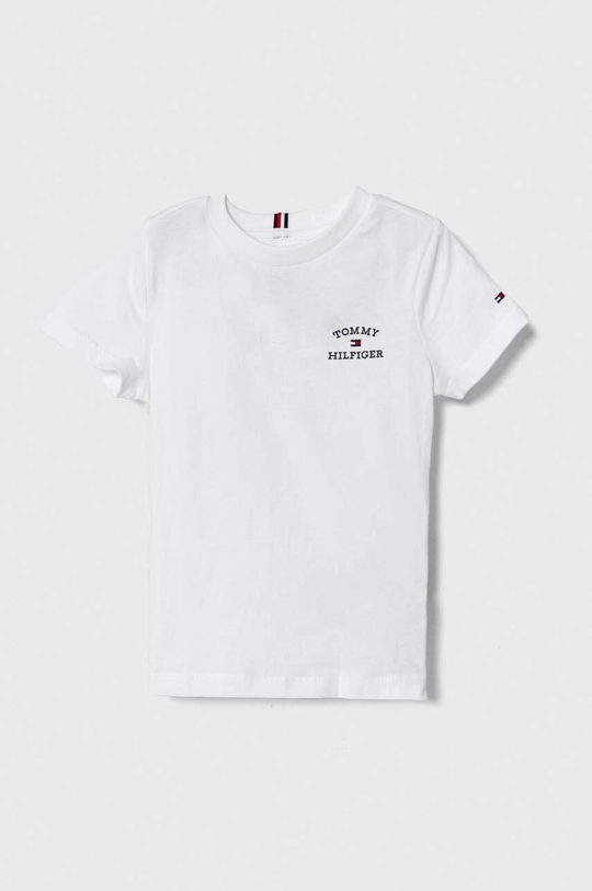 biały Tommy Hilfiger t-shirt bawełniany dziecięcy Chłopięcy