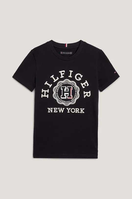 чорний Дитяча бавовняна футболка Tommy Hilfiger Для хлопчиків