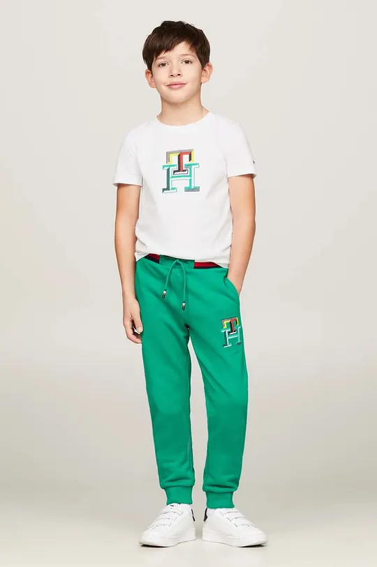 белый Детская хлопковая футболка Tommy Hilfiger