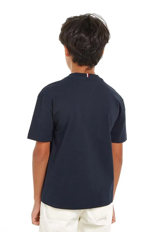 črna Otroška bombažna kratka majica Tommy Hilfiger