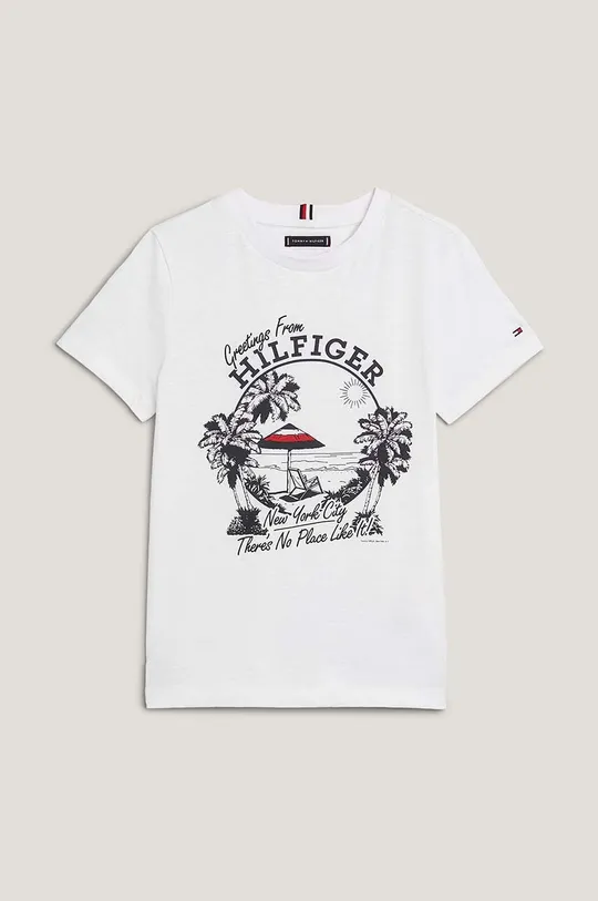 bianco Tommy Hilfiger t-shirt in cotone per bambini Ragazzi