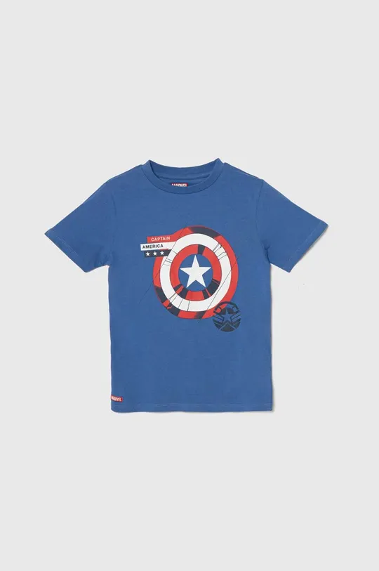 plava Dječja pamučna majica kratkih rukava zippy x Marvel Za dječake