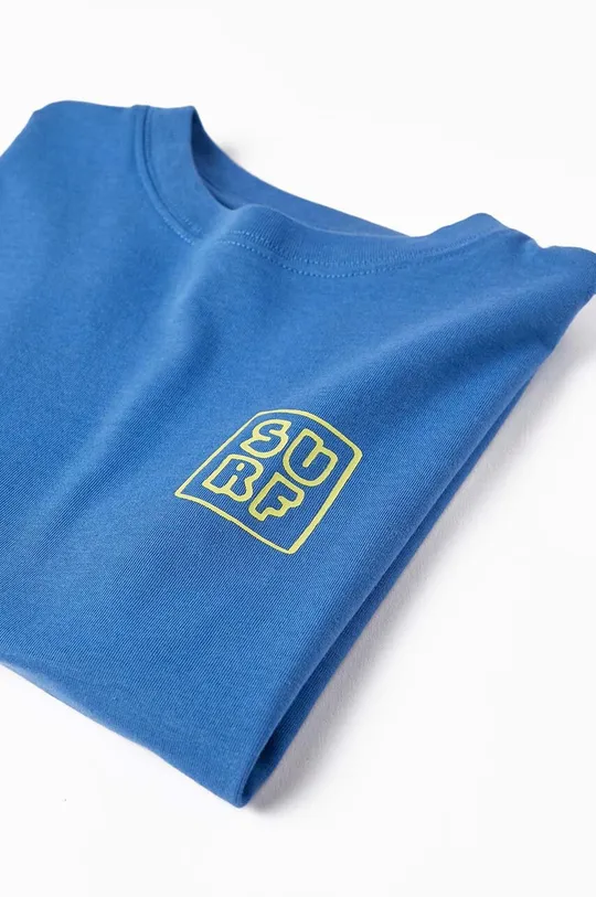 modrá Detské bavlnené tričko zippy