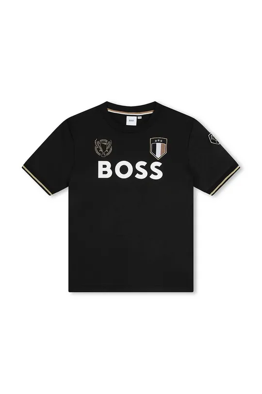 czarny BOSS t-shirt dziecięcy Chłopięcy