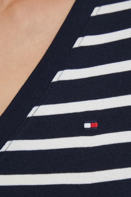 tmavomodrá Bavlnené tričko Tommy Hilfiger