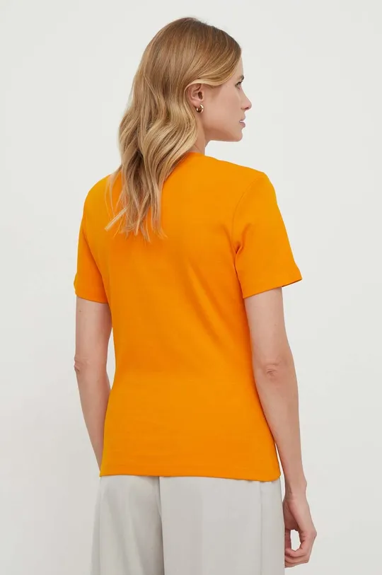 Βαμβακερό μπλουζάκι Tommy Hilfiger πορτοκαλί