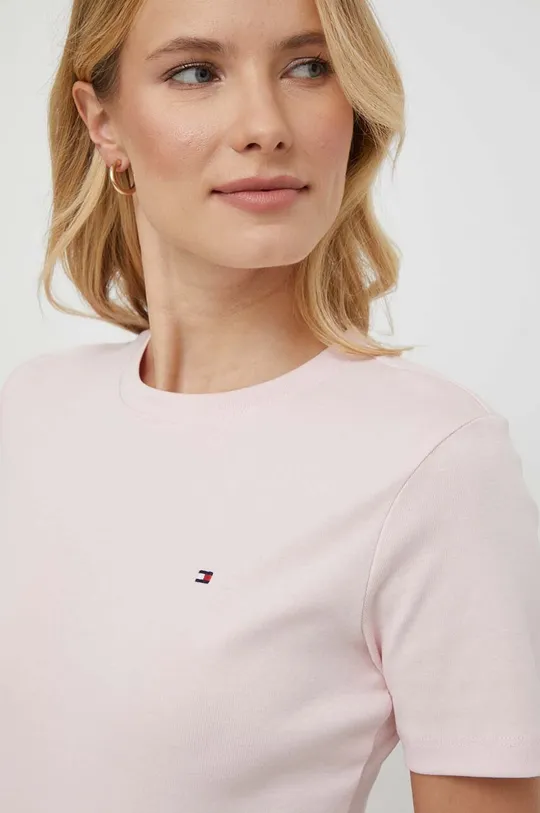 Bavlnené tričko Tommy Hilfiger ružová