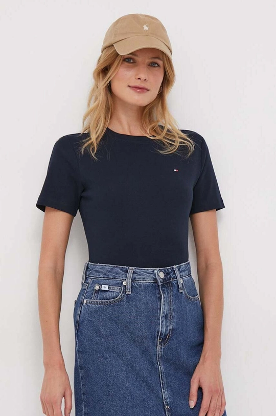 granatowy Tommy Hilfiger t-shirt bawełniany