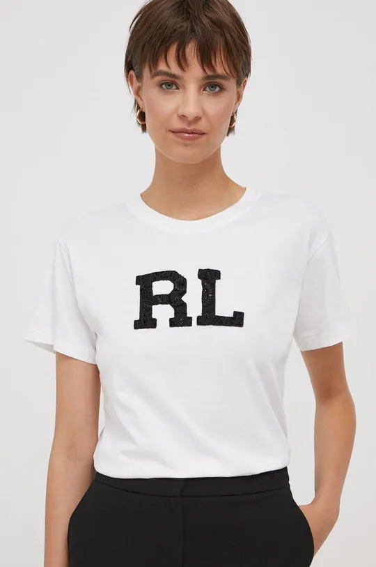 biały Polo Ralph Lauren t-shirt bawełniany