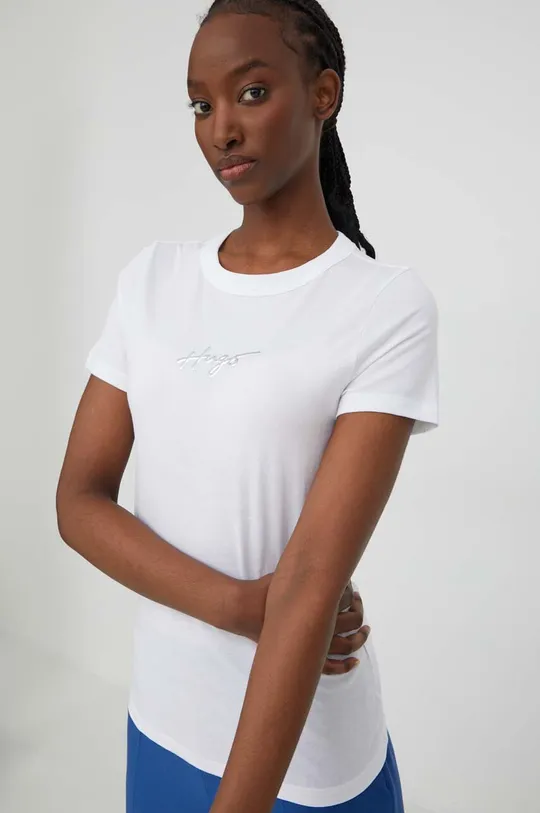 HUGO t-shirt in cotone bianco