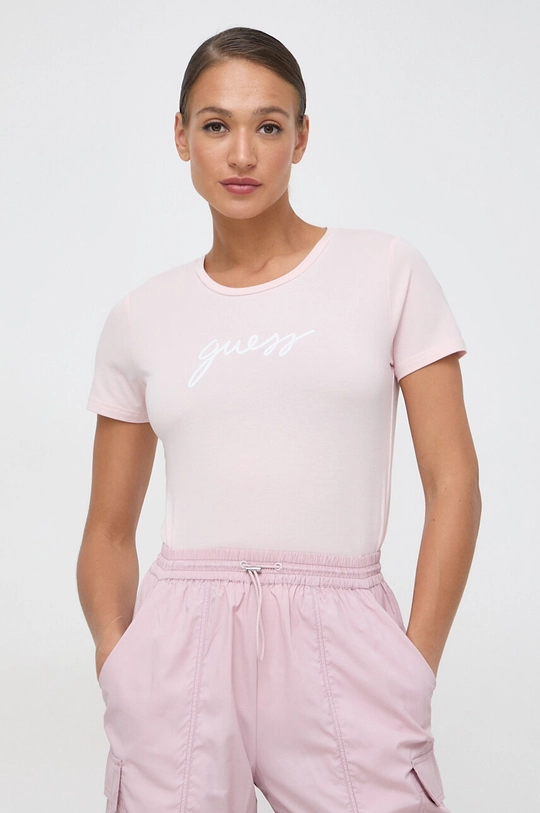 rózsaszín Guess t-shirt CARRIE Női