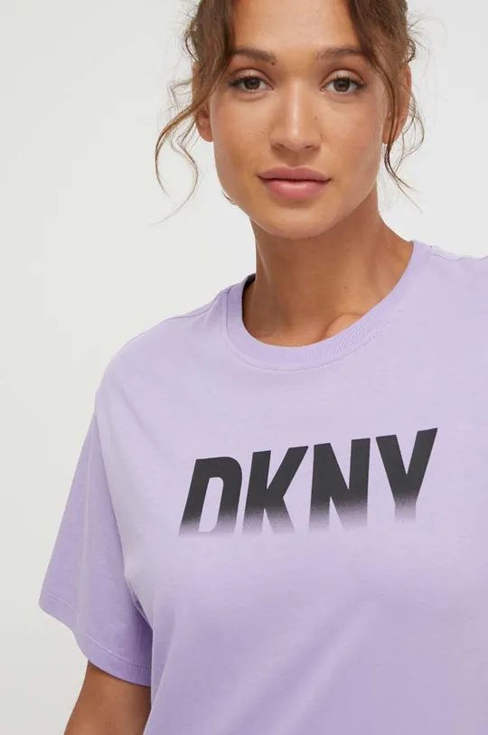 vijolična Bombažna kratka majica Dkny