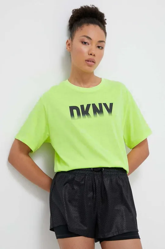 zelena Bombažna kratka majica Dkny Ženski