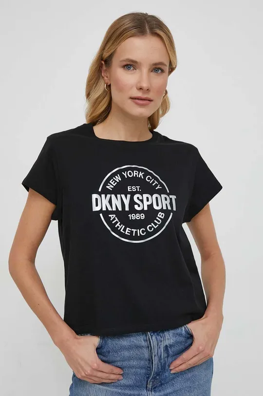 Бавовняна футболка Dkny чорний