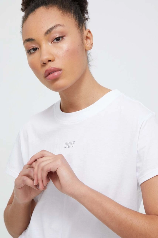 biały Dkny t-shirt bawełniany