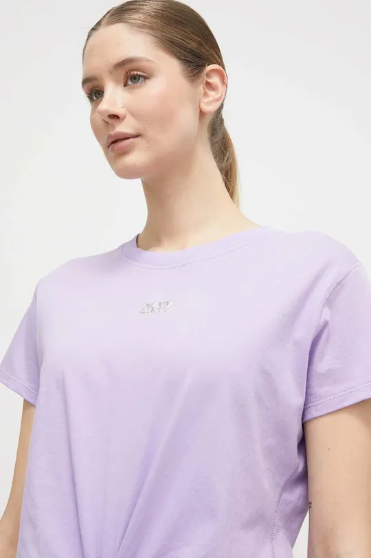 fialová Bavlnené tričko Dkny