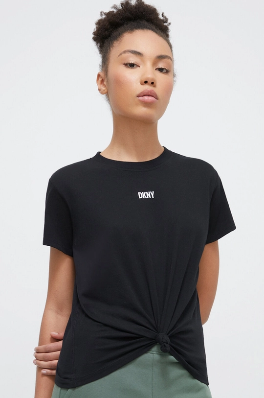 czarny Dkny t-shirt bawełniany Damski